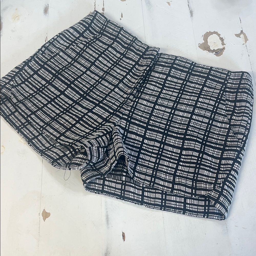 Anthropologie Ro & De Black and White High Waist Shorts Size Large